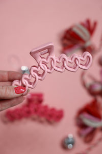 Pink Hearts Claw Clip Set