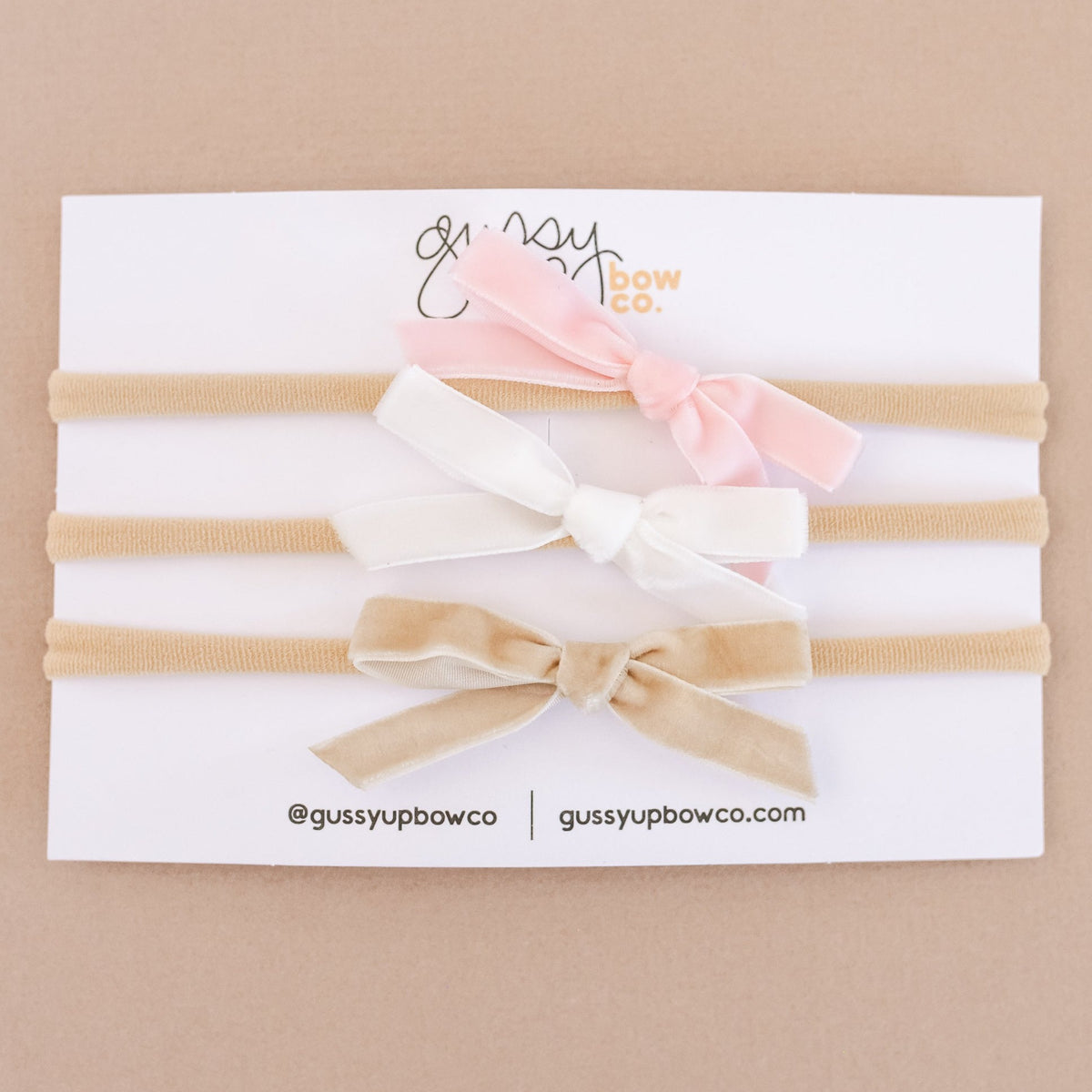 Dainty Velvet Bow Set | Newborn Bows