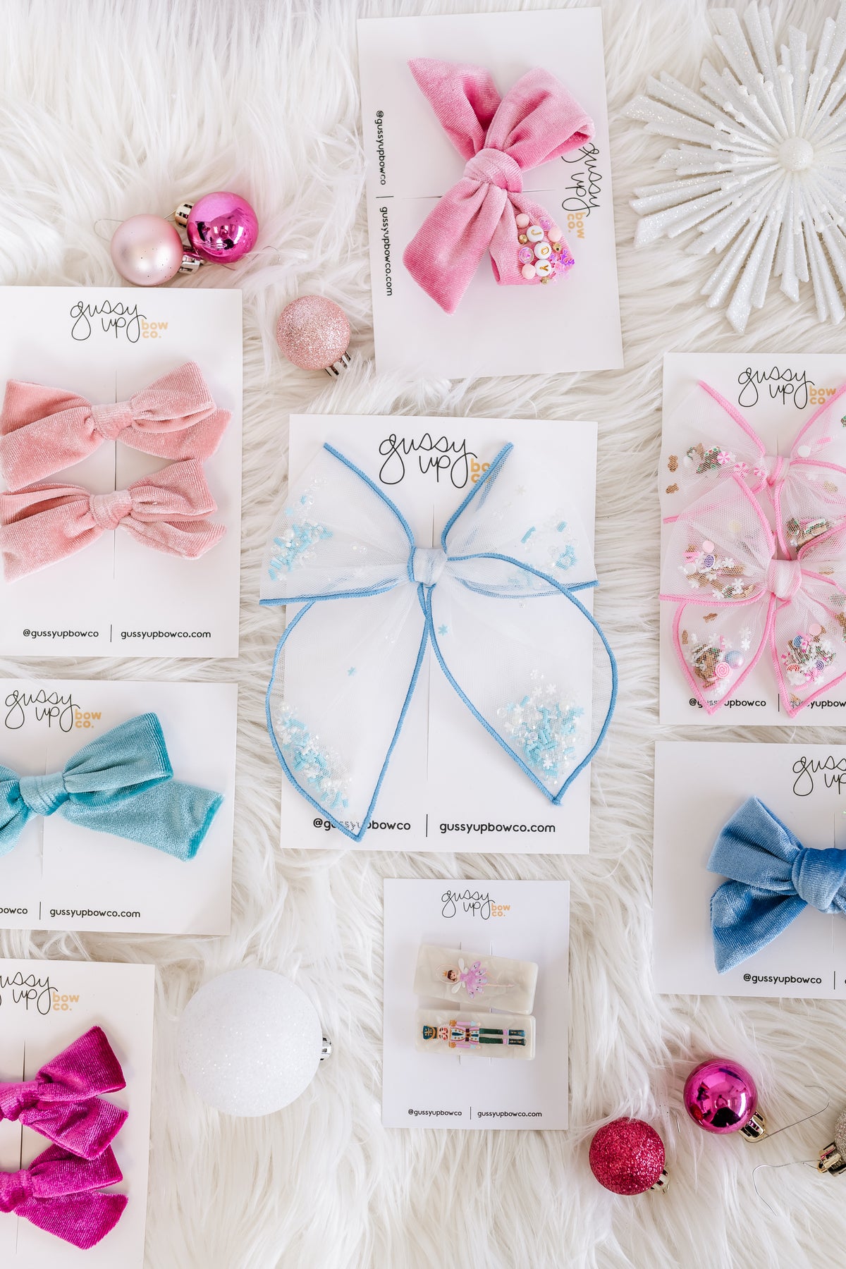 Icy Blue Velvet | School Girl Bow