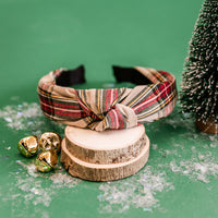 Tan Tartan Headband | Christmas 24 Collection