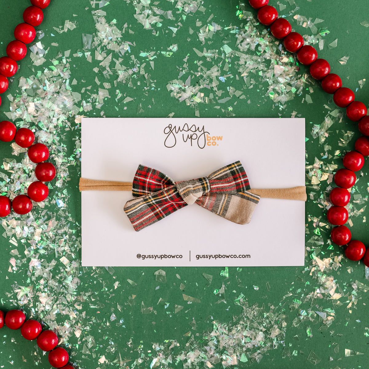 Tan Tartan | Classic Bow | Christmas 24 Collection