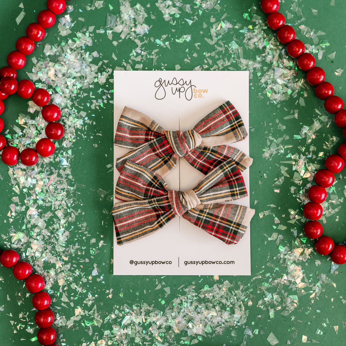 Tan Tartan Classic Pigtail Set | Christmas 24 Collection