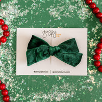 Evergreen Velvet | School Girl Bow