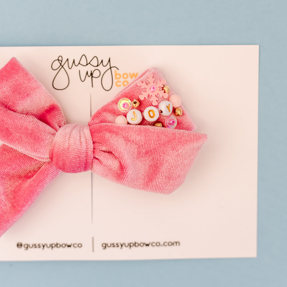 Pink Joy Sequin Velvet | Classic Bow | Christmas 23 Collection