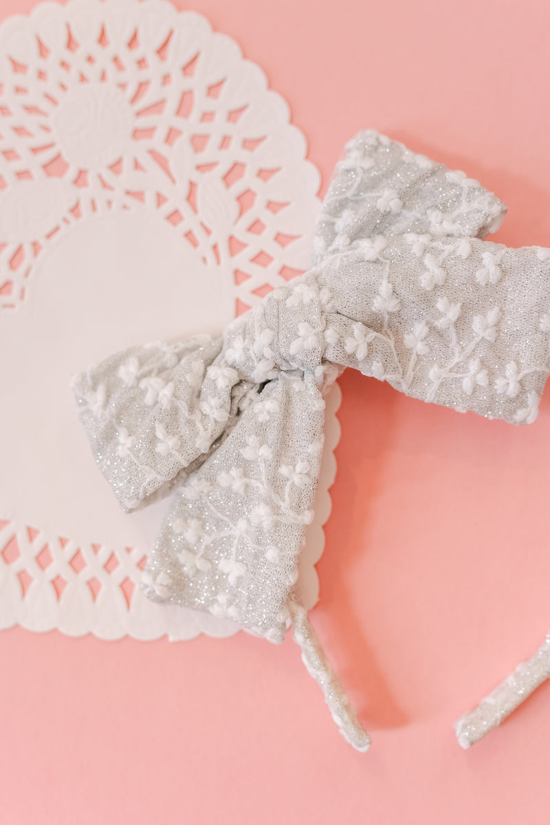 February 24 Silver Sparkle Hard Headband