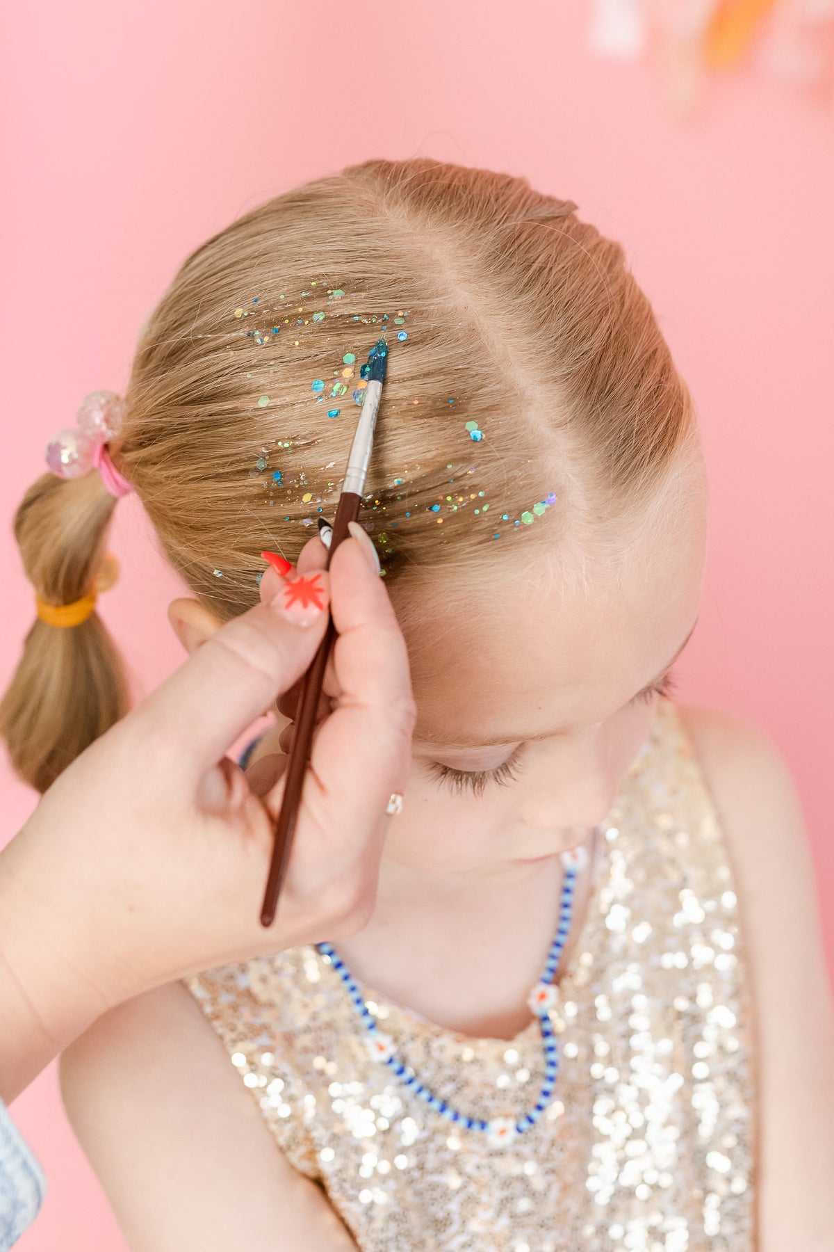 Red, White and Silver Hair Glitter