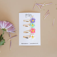 Bright Flower Power Snap Clip Set