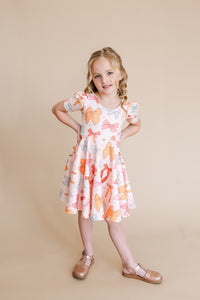 Bow Puffed Sleeve Spin Dress