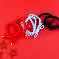 Red Braided Hair Tie Set | Yankee Doodle Darling Collection