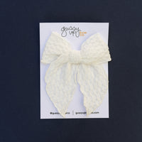 Simply White Waffle | Whimsy Bow