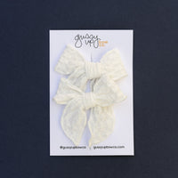 Simply White Waffle Whimsy Pigtail Set