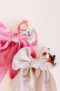 Pink Velvet Sequin Mouse | Whimsy Bow | Happiest Place Collection