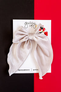 Ivory Velvet Sequin Mouse | Whimsy Bow | Happiest Place Collection