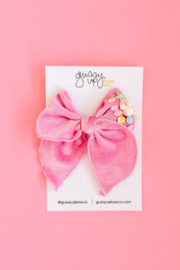 Pink Velvet Sequin Mouse | Whimsy Bow | Happiest Place Collection