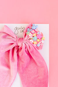 Pink Velvet Sequin Mouse | Whimsy Bow | Happiest Place Collection