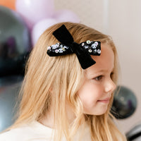 Skeleton Sequin Velvet | School Girl Bow | Halloween 24 Collection