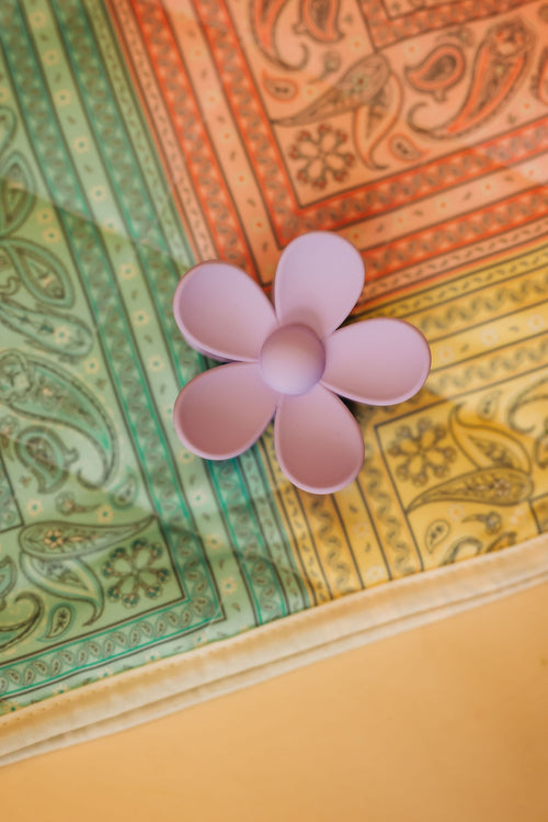 Purple Matte Flower Claw Clip