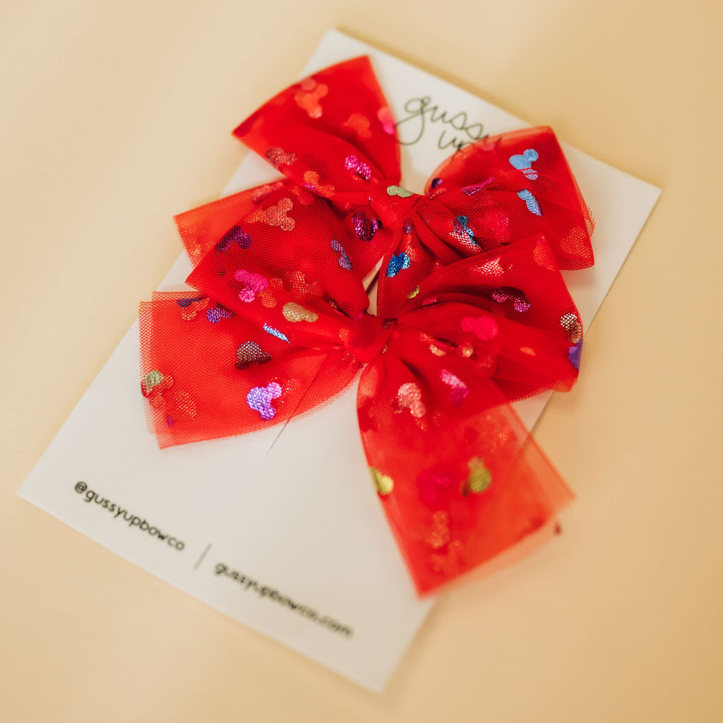 Red Mouse Tulle Pigtail Set