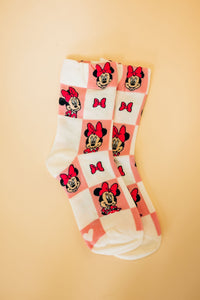 Pink Mouse Checker Socks