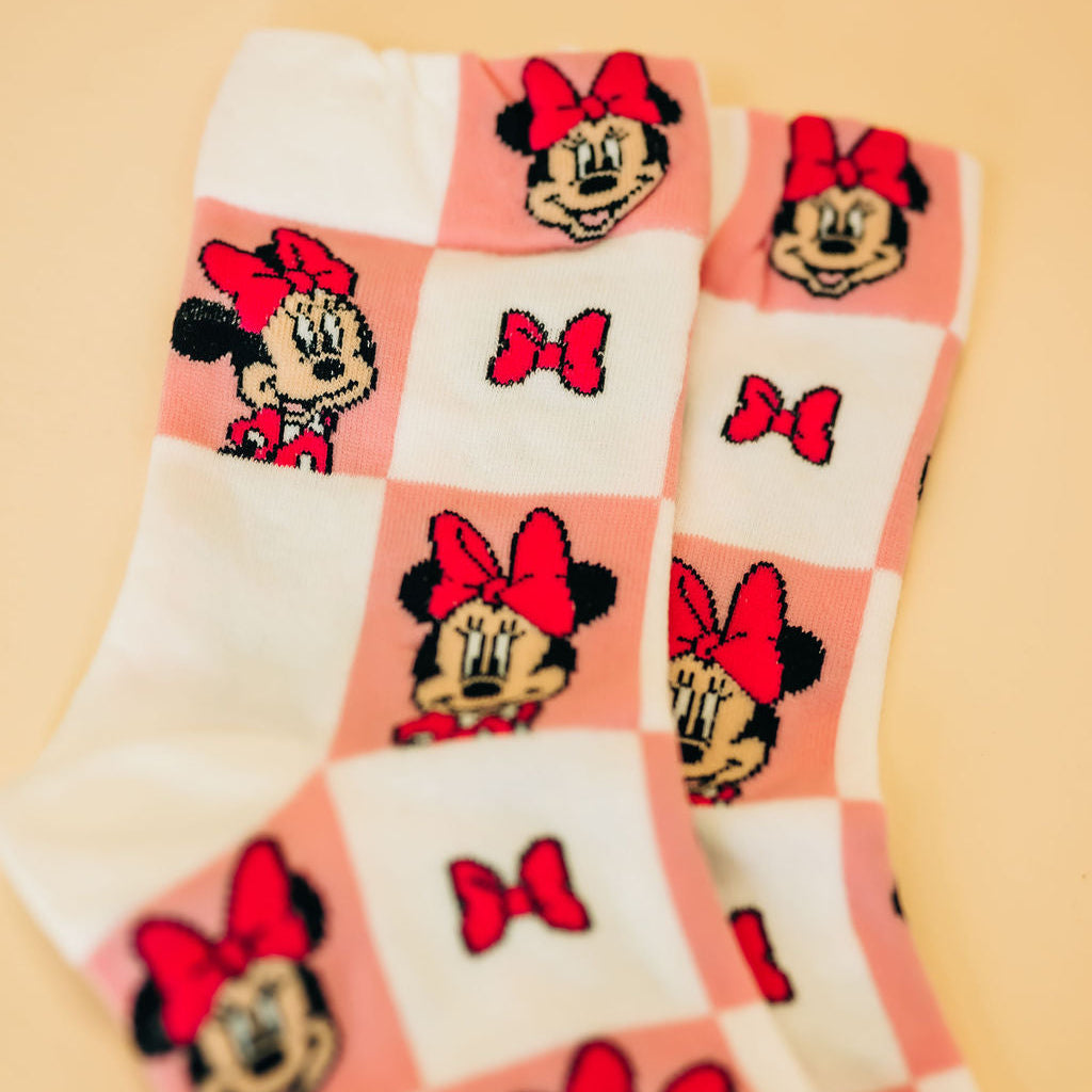 Pink Mouse Checker Socks