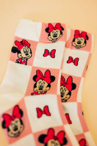Pink Mouse Checker Socks