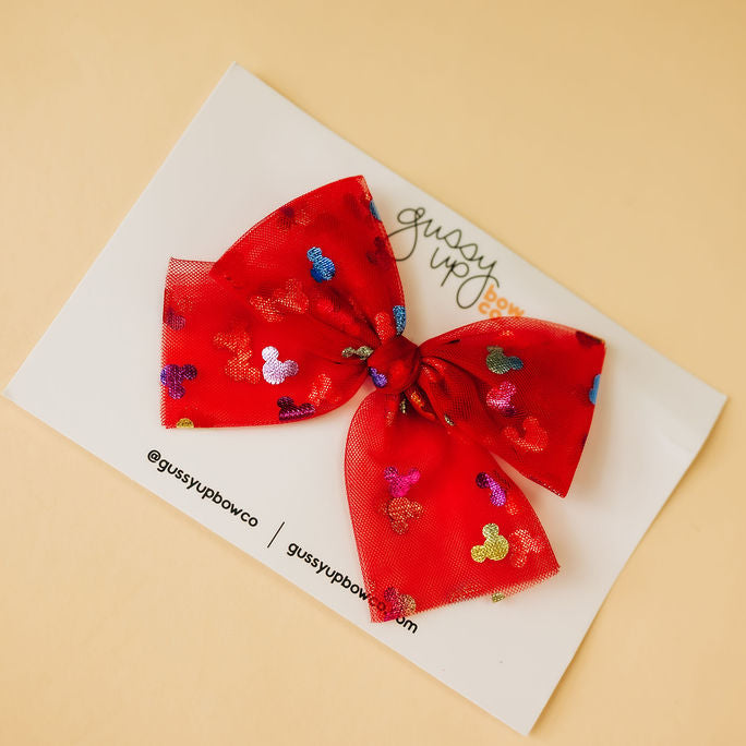 Red Mouse Tulle Bow