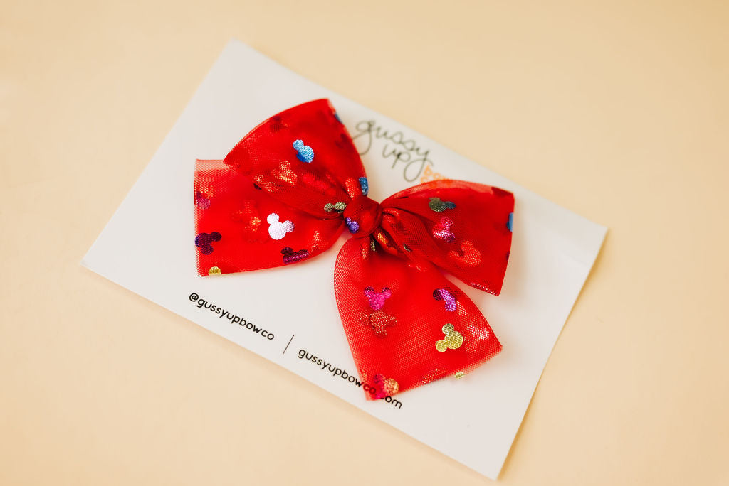 Red Mouse Tulle Bow