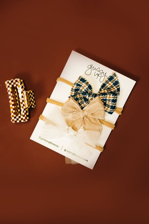 Golden Checkered Claw Clip