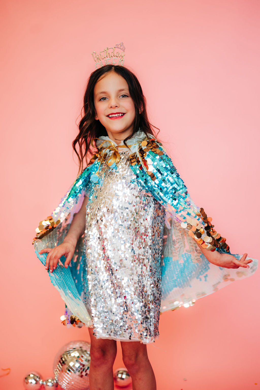 Long sequin cape sale