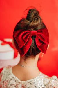 Burgundy Velvet Barrette