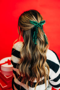 Evergreen Ruffle Ribbon Extra Bow