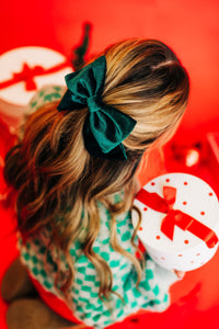 Evergreen Velvet Barrette