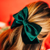 Evergreen Velvet Barrette