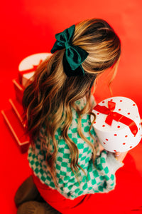 Evergreen Velvet Barrette