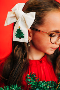 Christmas Tree Embroidered Bow | Christmas 24 Collection