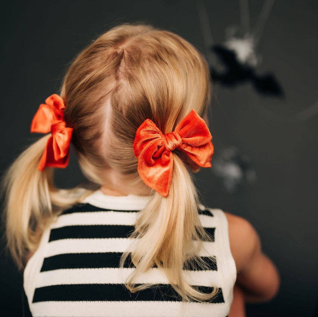 Pumpkin Velvet Whimsy Pigtail Set