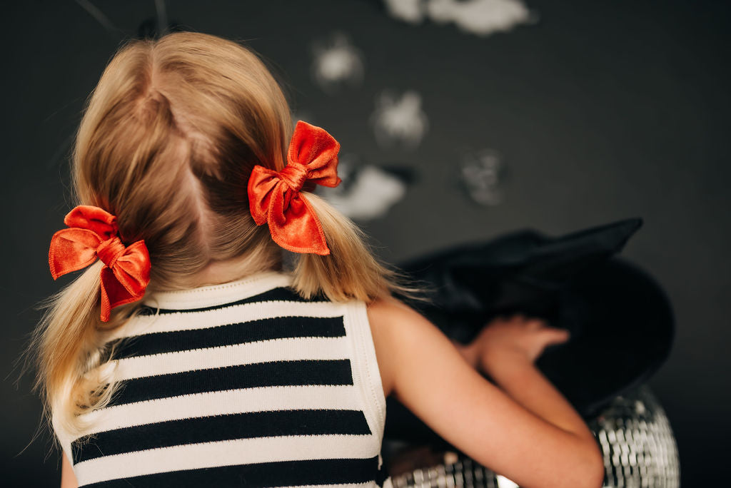 Pumpkin Velvet Whimsy Pigtail Set