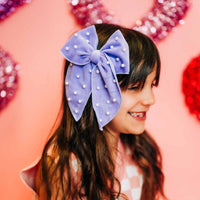 Purple Velvet Pearl | Whimsy Bow