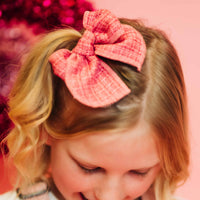 Pink Tweed | Whimsy Bow