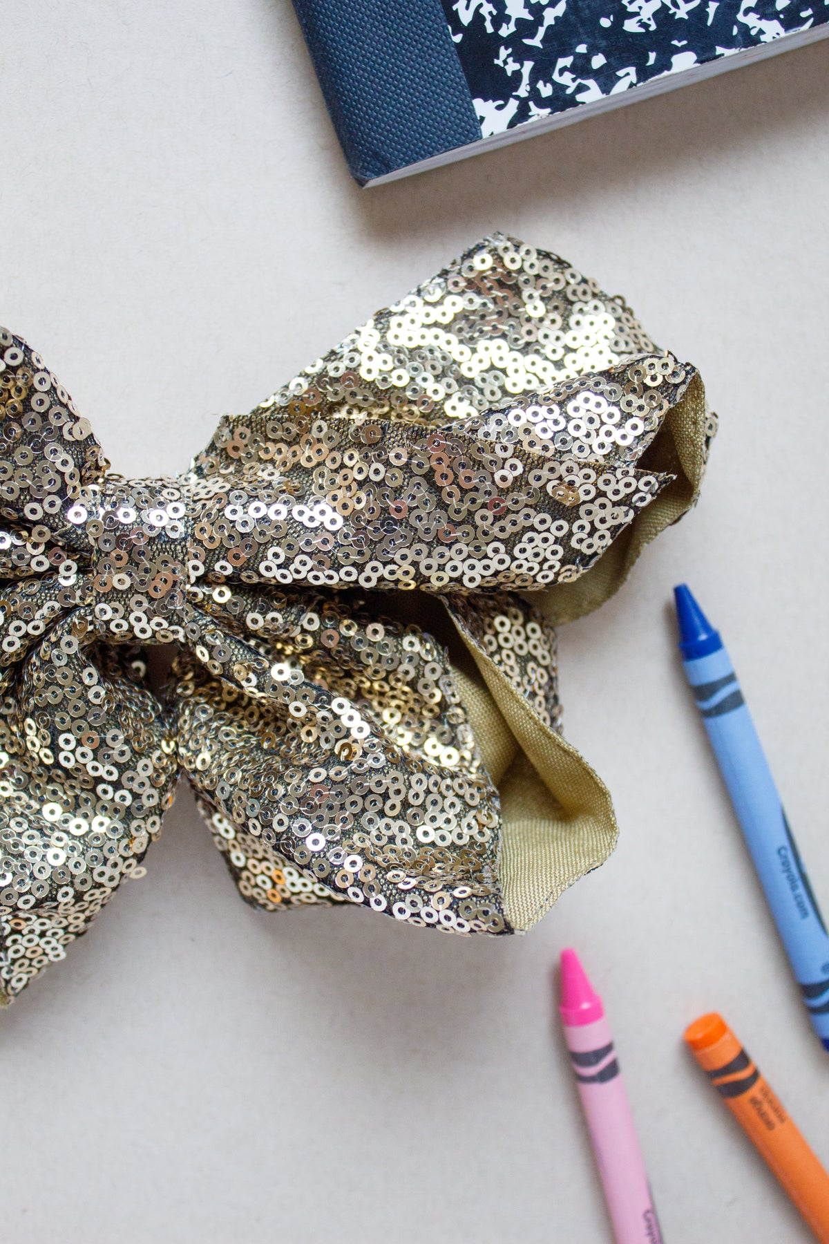 Gold Sequin Large Glam Bow | Back to School 24 Collection