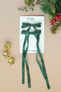 Evergreen Slim Ribbon Bow Set