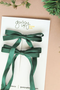 Evergreen Slim Ribbon Bow Set