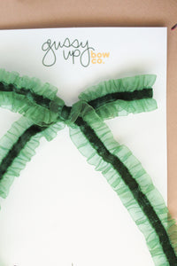 Evergreen Ruffle Ribbon Extra Bow