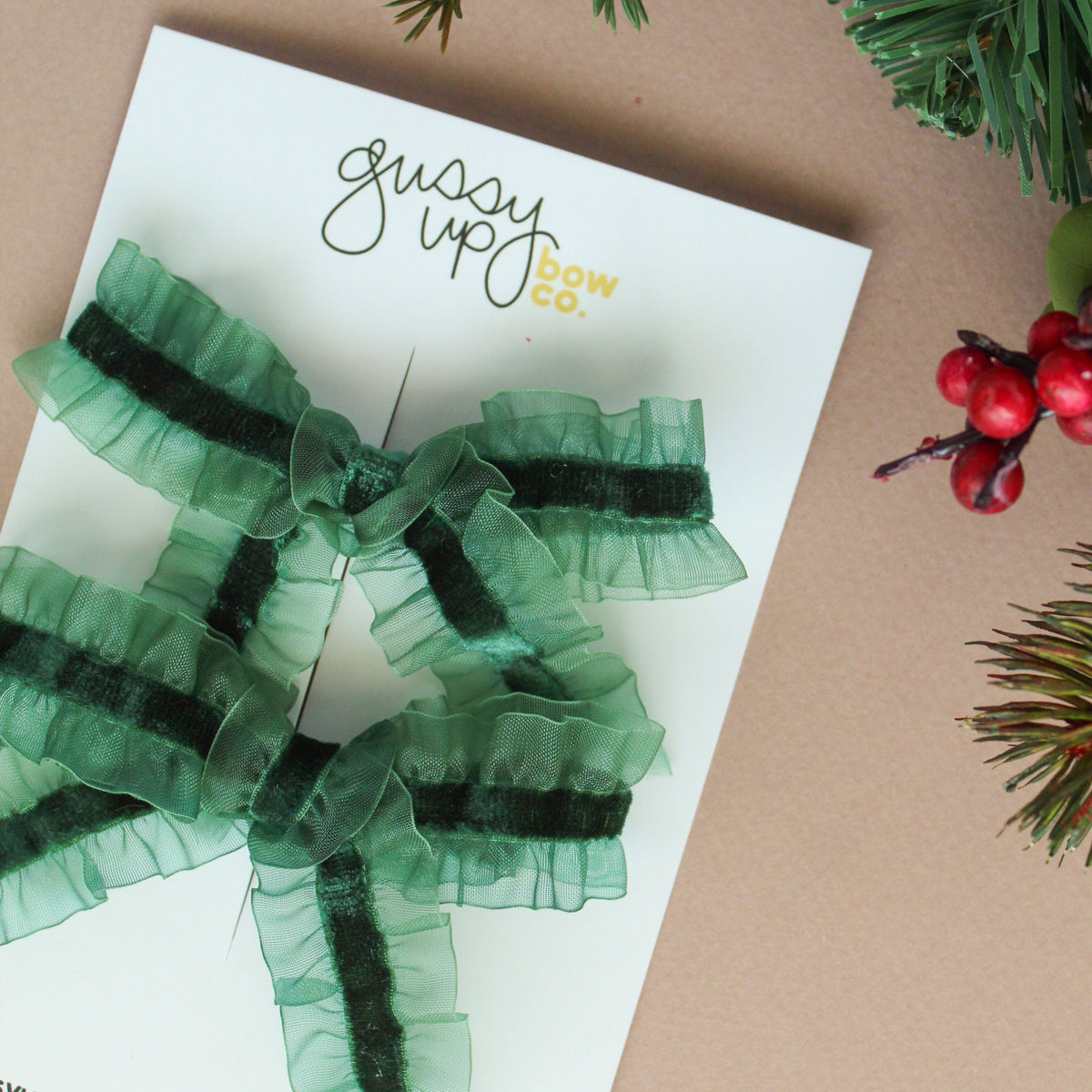 Evergreen Ruffle Bow | Christmas 24 Collection