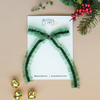 Evergreen Ruffle Ribbon Extra Bow