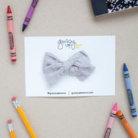 Gray Embroidered Mini Classic Bow | Back to School 24 Collection