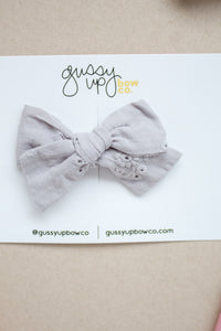 Gray Embroidered Mini Classic Bow | Back to School 24 Collection