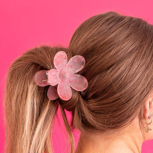 Pink Splatter Flower Claw Clip | Valentine Collection