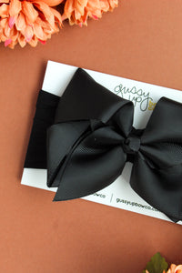 Black Glam Bow Head Wrap