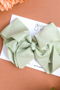 Mint Glam Bow Head Wrap